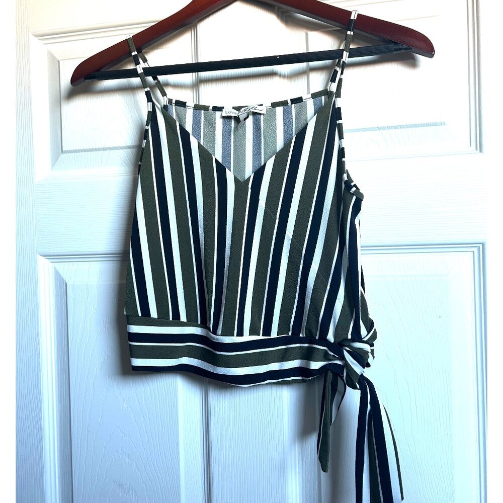 Express One Eleven Tie Waist Crop Tank